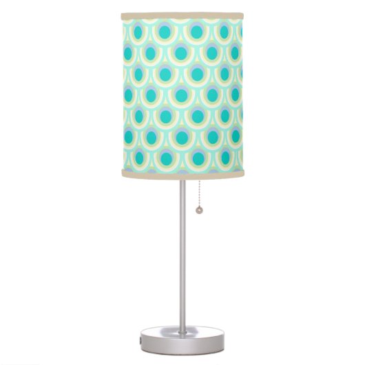 Peacock feather pattern teal lamp shade (Left)