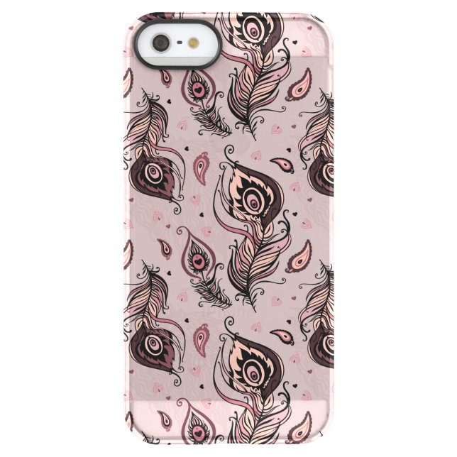 Peacock feather pattern uncommon iPhone case (Back)