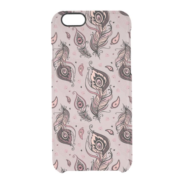 Peacock feather pattern uncommon iPhone case (Back)