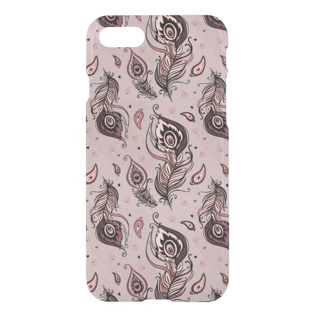 Peacock feather pattern uncommon iPhone case (Back)