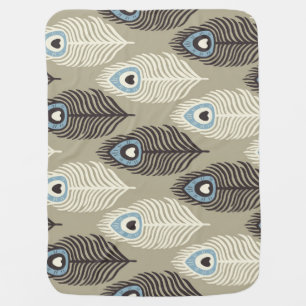 Peacock feather pattern, vintage style. baby blanket