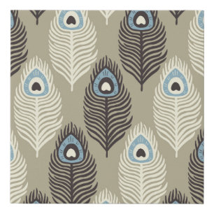 Peacock feather pattern, vintage style. faux canvas print