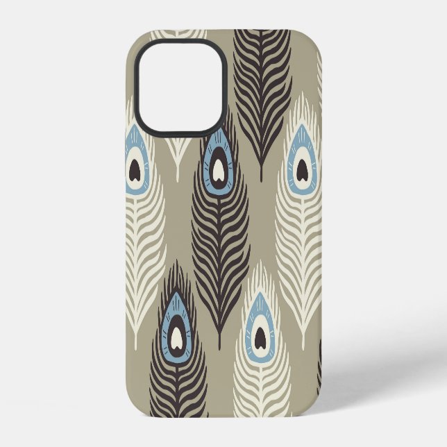 Peacock feather pattern, vintage style. iphone case (Back)