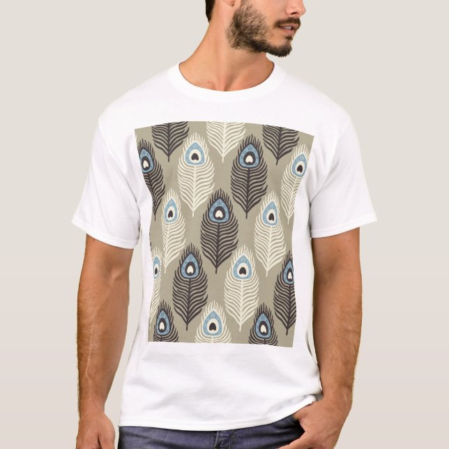 Peacock feather pattern, vintage style. T-Shirt (Front)