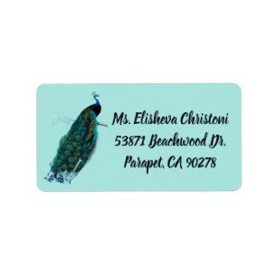 Peacock Feather Peacocks Return Address Labels
