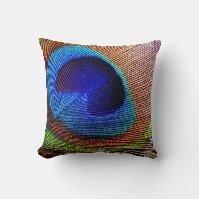 Peacock Feather Pillow (Front)