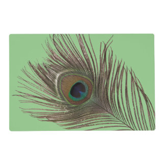 Peacock feather placemat