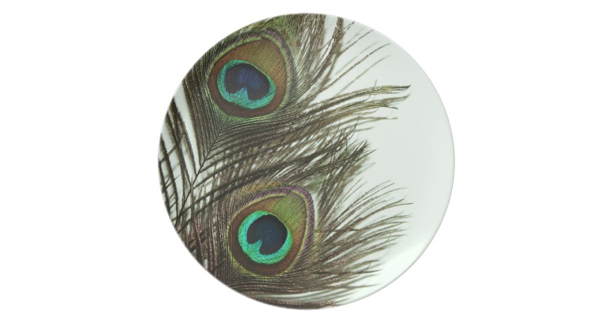 Peacock Feather Plates | Zazzle