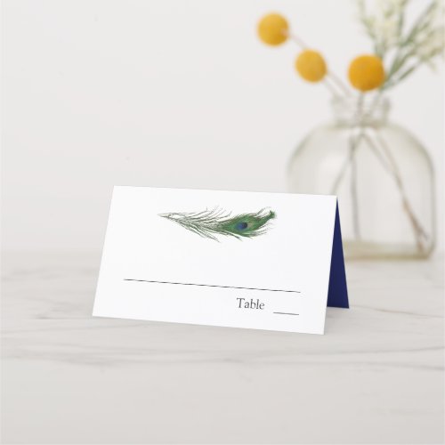  Peacock Feather Poise  Wedding Place Card