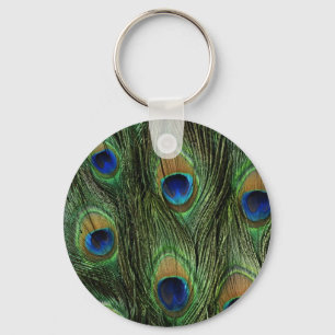 Peacock Feather Print Keychain