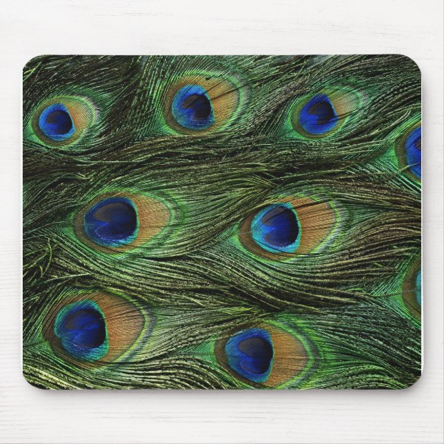 Peacock Feather Print Mouse Pad (Front)