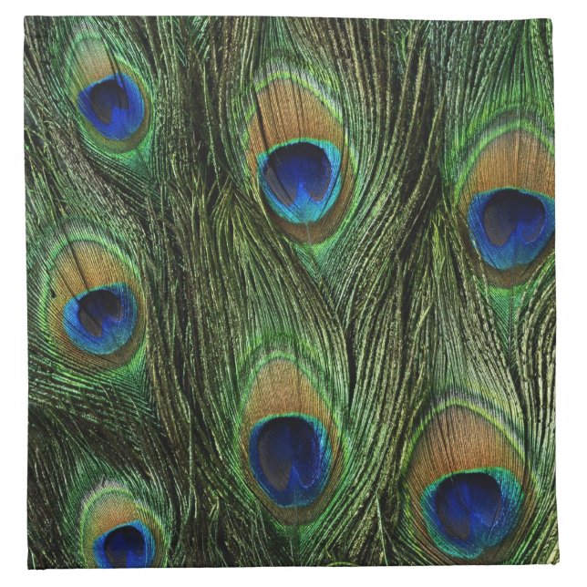 Peacock Feather Print Napkin (Front)