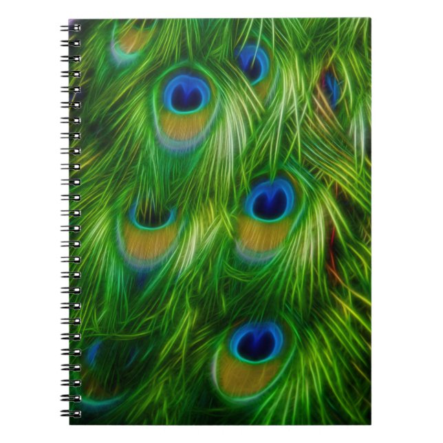 Peacock Feather Print Notebook (Front)