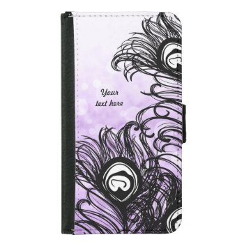 Peacock Feather Purple Bokeh - Galaxy S5 Wallet Phone Case For Samsung Galaxy S5 by iPadGear at Zazzle