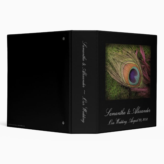 Peacock Feather Purple/Green Photo/Album Binder (Background)