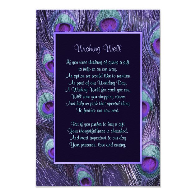 Peacock Feather Purple - Wishing Well Card