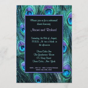 Peacock Feather Rehearsal Dinner Invitation