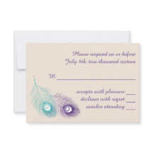 Peacock Feather Response Card