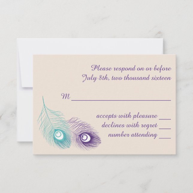 Peacock Feather Response Card (Front)