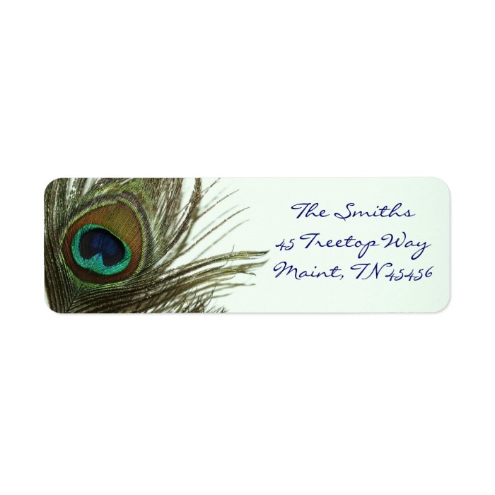 Peacock Feather Return Address Labels