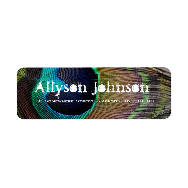 Peacock Feather Return Address Labels (Front)