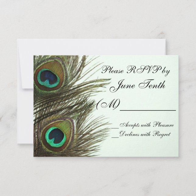 Peacock Feather RSVP Card (Front)