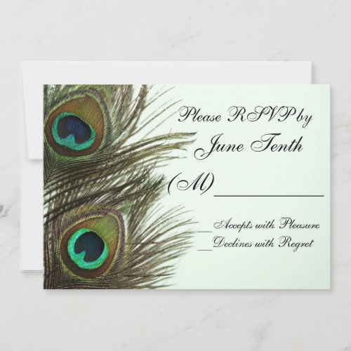 Peacock Feather RSVP Card Personalized Announcement