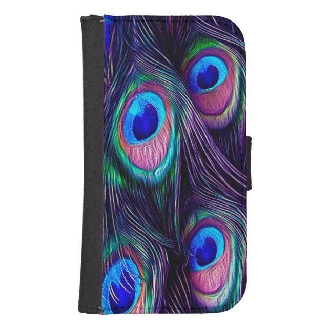 Peacock Feather Samsung Galaxy Wallet Case (Front)