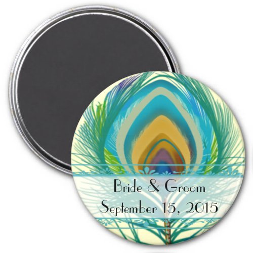 Peacock Feather Save the Date Magnet