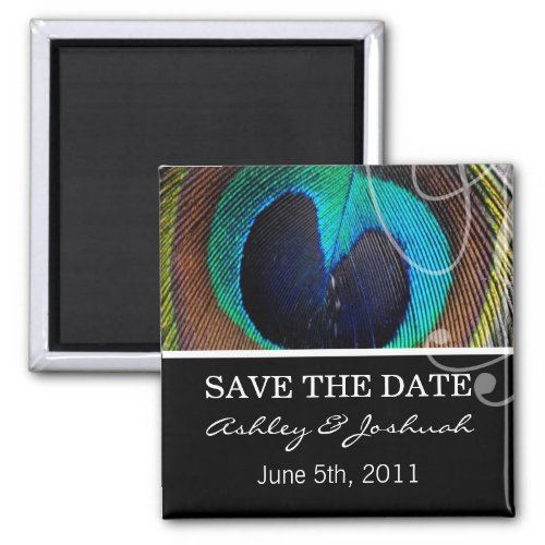 Peacock Feather Save The Date Magnets