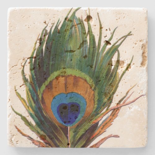 Peacock Feather Stone Coaster