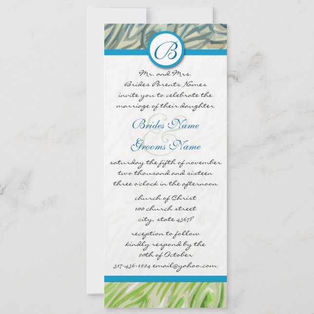 Peacock Feather Swirls Wedding Invitation (Back)