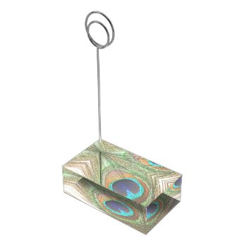 Peacock Feather Table Card Holder by BuzBuzBuz at Zazzle