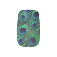 Peacock Feather Teal Green Blue Navy