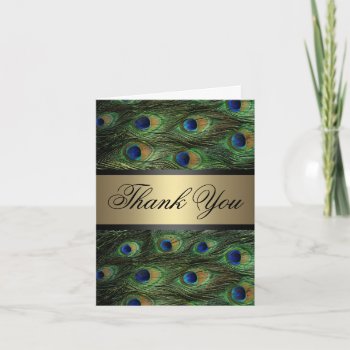 Peacock Feather Thank You Card by party_depot at Zazzle