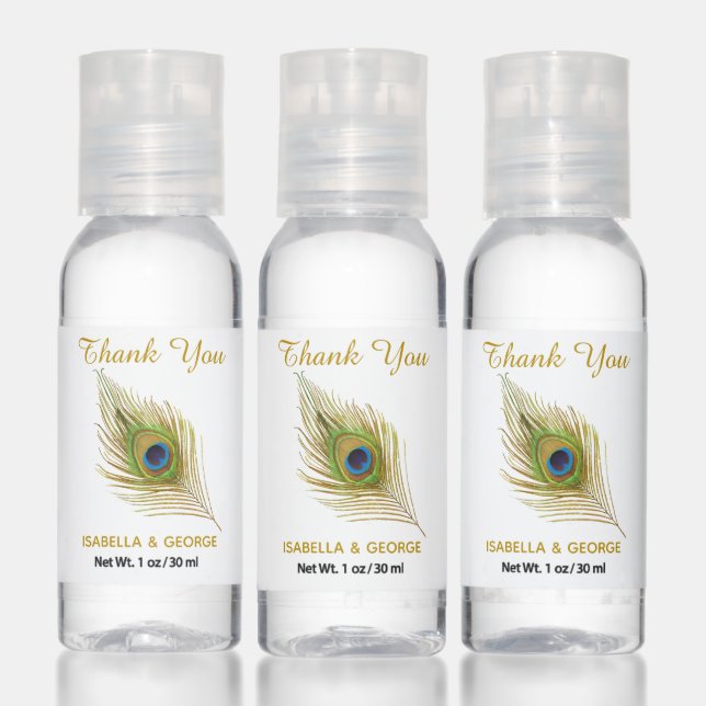 Peacock Feather Thank You Hand Sanitizer (Set)