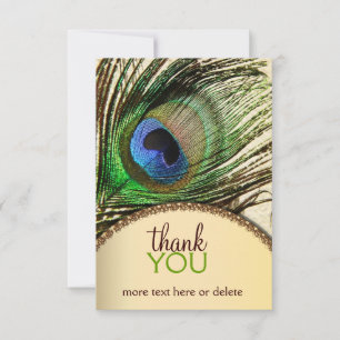 Peacock Feather Thank You Note Card