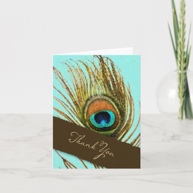 Peacock Feather Thank You Set 1107 (Front)