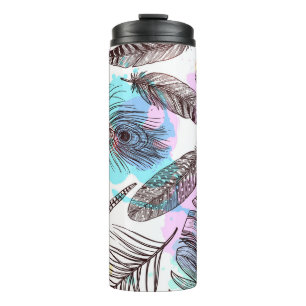 Peacock Feather Thermal Tumbler