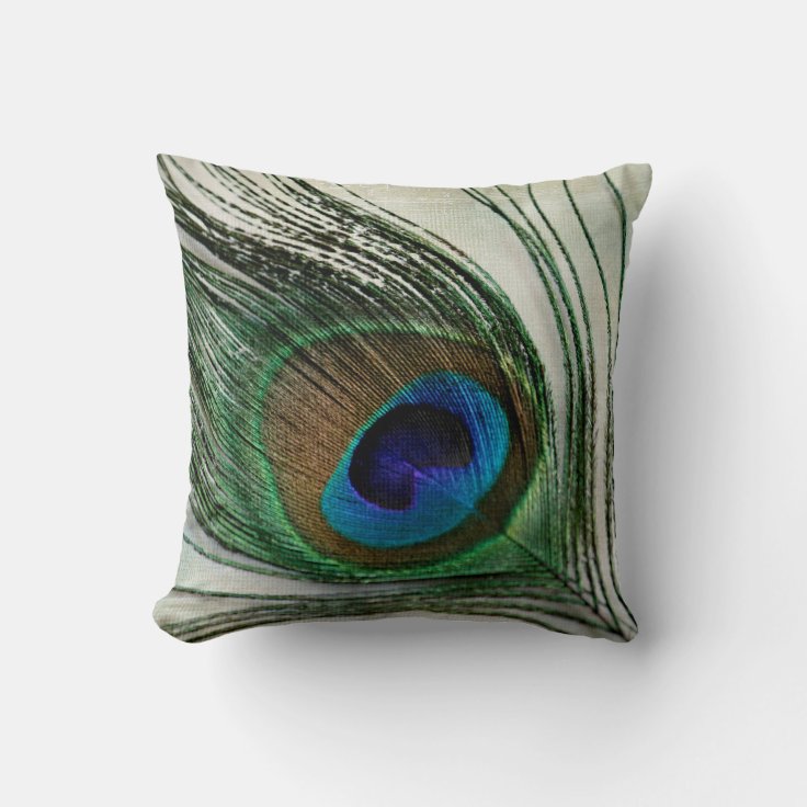 Peacock Feather Throw Pillow Zazzle