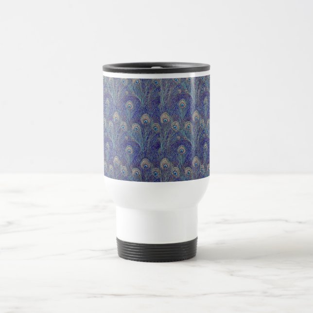 Peacock Feather Travel Mug (Center)