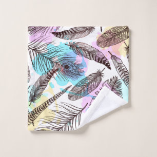 Peacock Feather Wash Cloth