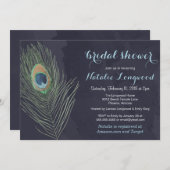 Peacock Feather Watercolor Baby or Bridal Shower Invitation (Front/Back)