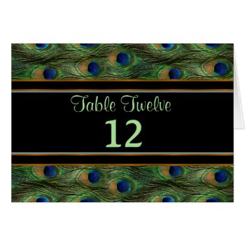 Peacock Feather Wedding 2 - Table Seating Number by SpiceTree_Weddings at Zazzle