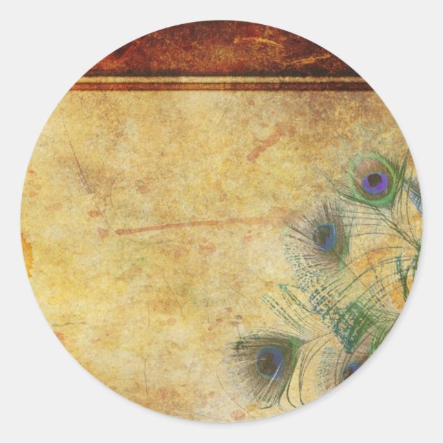 Peacock Feather Wedding Envelope Seal (Front)