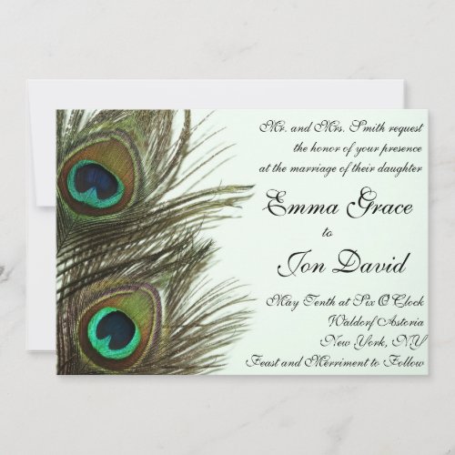 Peacock Feather Wedding Invitation