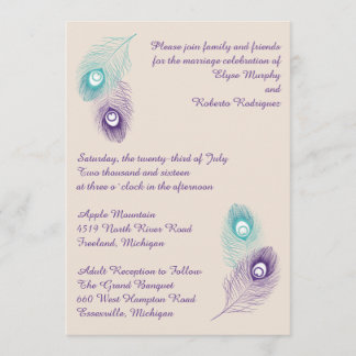 Peacock Feather Wedding Invitation