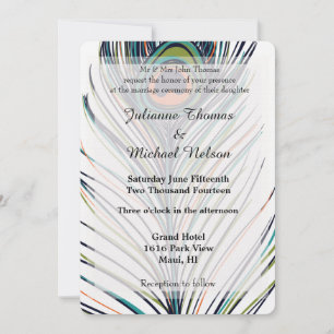 Peacock Feather Wedding Invitation