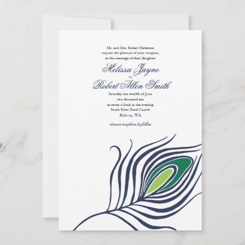 Peacock Feather Wedding Invitation