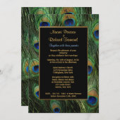Peacock Feather Wedding Invitation (Front/Back)